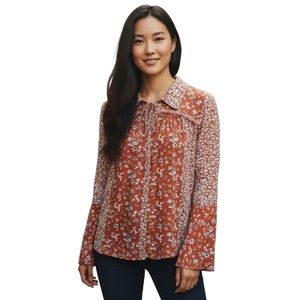 Easel Rust Floral Blouse
